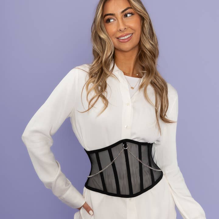 Annabelle Waspie Corset: Black for wholesale by Madalynne Intimates