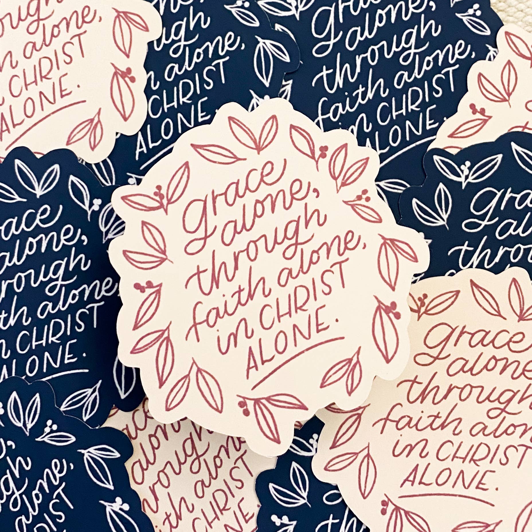 lovethatletters – wholesale Klistermärke – Klistermärke - Grace Alone, Tro ensam, Kristus ensam3