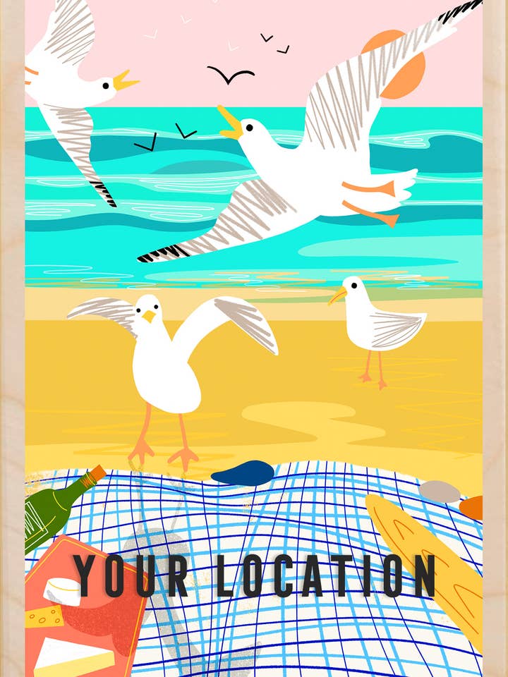 Picnicking - Eco-friendly cards & magnets for wholesale by THE WOODEN POSTCARD COMPANY