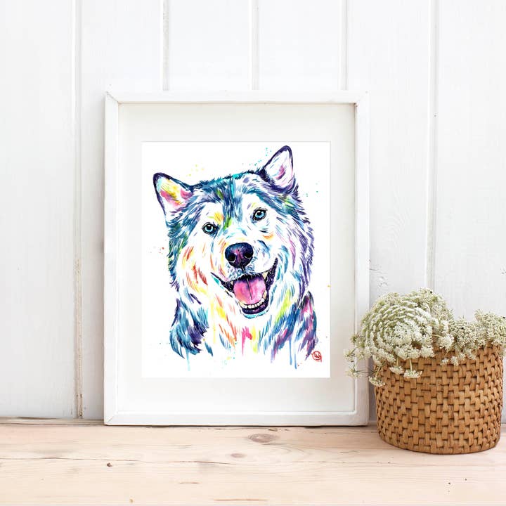 Whitehouse Art – wholesale Art print – Siberian Husky Art Print - Alaskan malamute, Sled Dog
