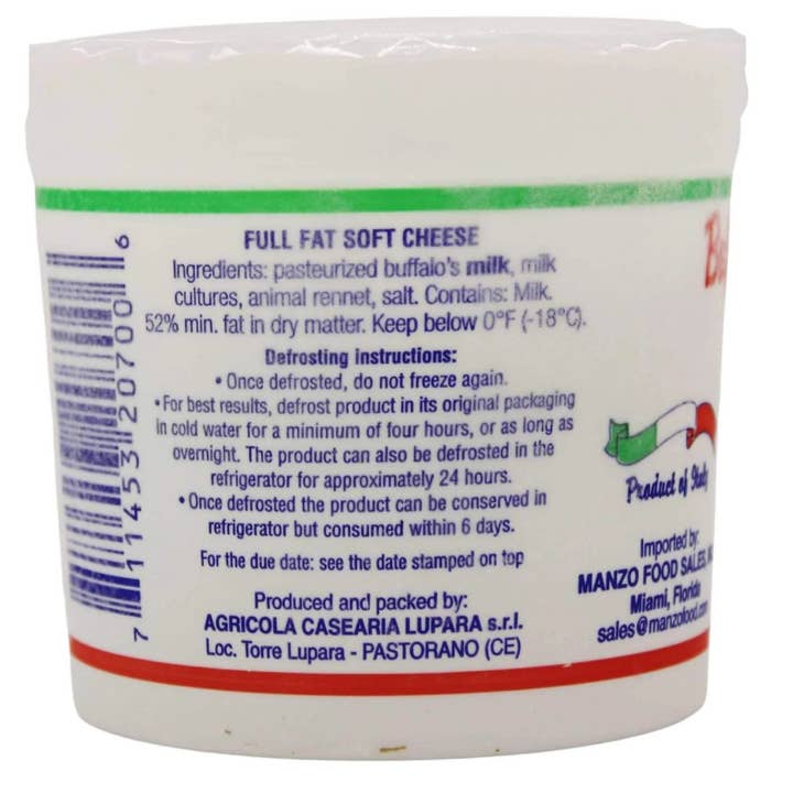 Wholesale Italian Food - Wholesale Cheese - Lupara Buffalo Mozzarella, 7 oz Ball per Cup, 12 Cups2