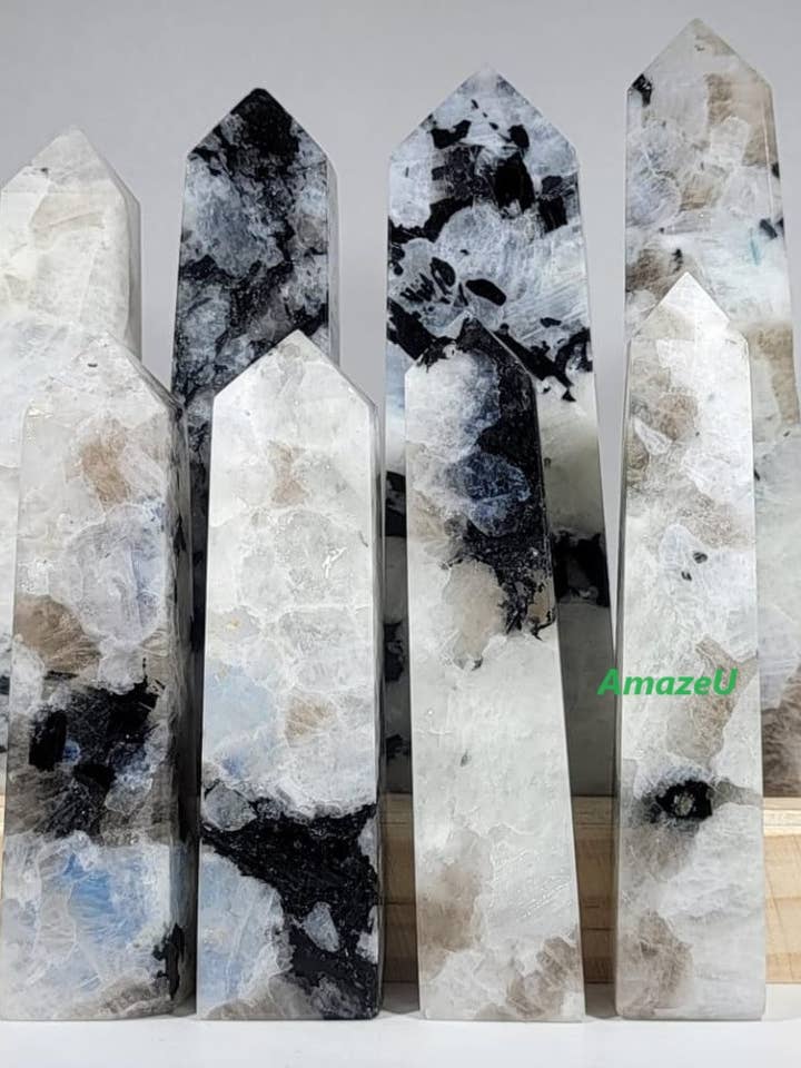 Rainbow Moonstone Tower Points - 2.2 LBS/1 Kg pack for wholesale by AmazeU