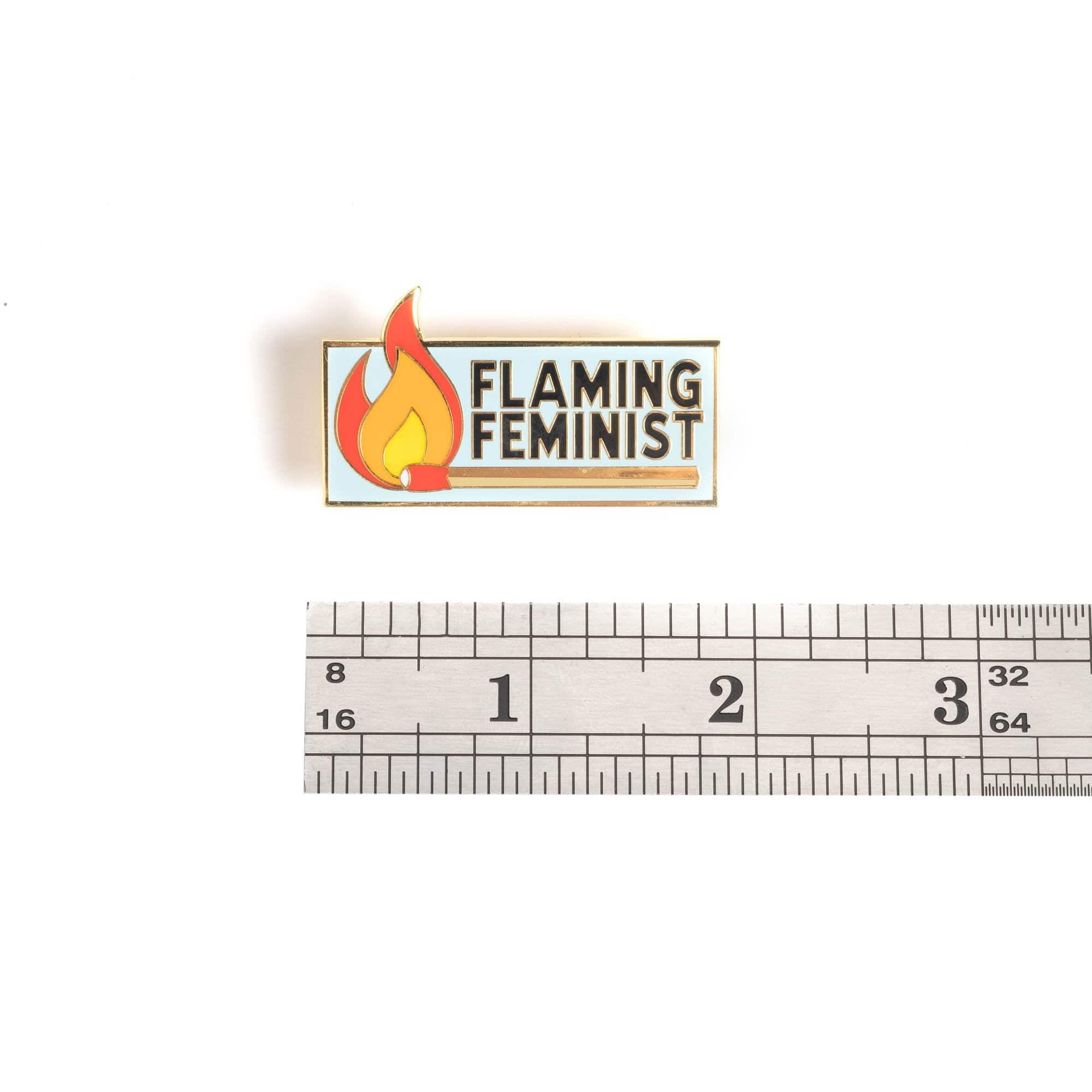 Dissent Pins - Wholesale Lapel Pin/Button - Flaming Feminist Pin3