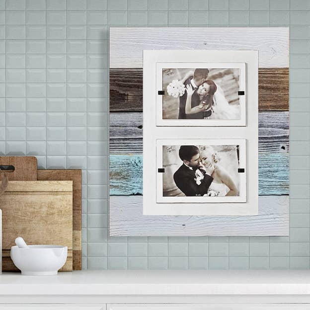 Beach Frames LLC - Wholesale Picture Frame - Cape Cod Double Farmhouse Frame - Sea Mist/White
