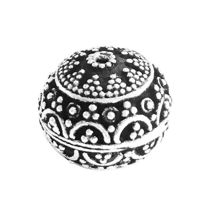 Bali Designs - Wholesale Beads - BSF-356 Silver Overlay Bali Bead