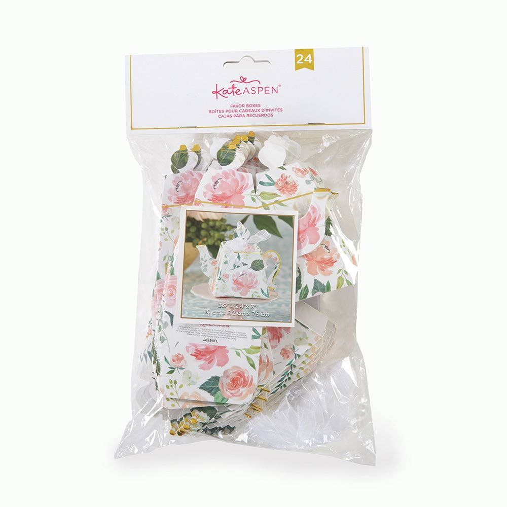 Kate Aspen - Wholesale Party Favor Bag/Box - Floral Teapot Favor Box (Set of 24)7