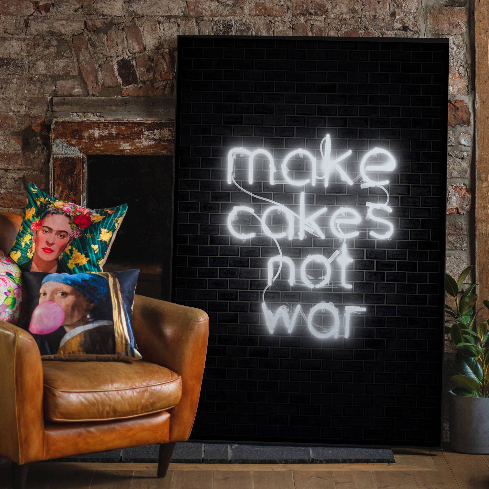 Ink & Drop - Vente Affiche d'art - Faire des gâteaux Blanc Imprimé Néon1