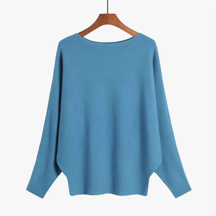 ShieldChic - Wholesale Knit Sweater - Women's - Solid Color One-Word Collar Bat Sleeve Knit Sweater10