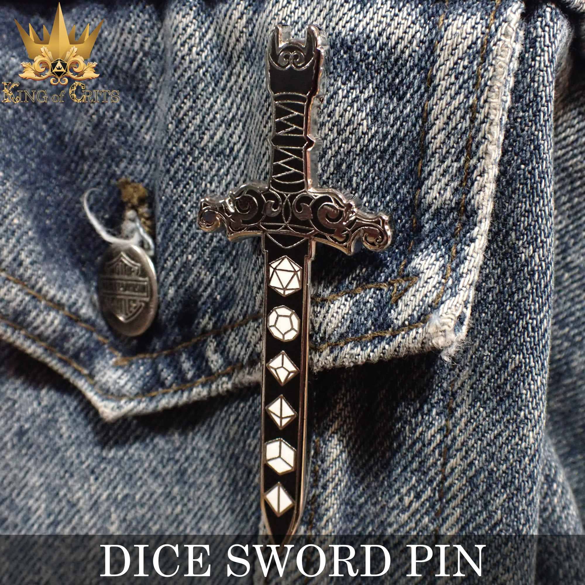 DNDDICE.COM - Wholesale Lapel Pin/Button - Dice Sword (Enamel Pin)3