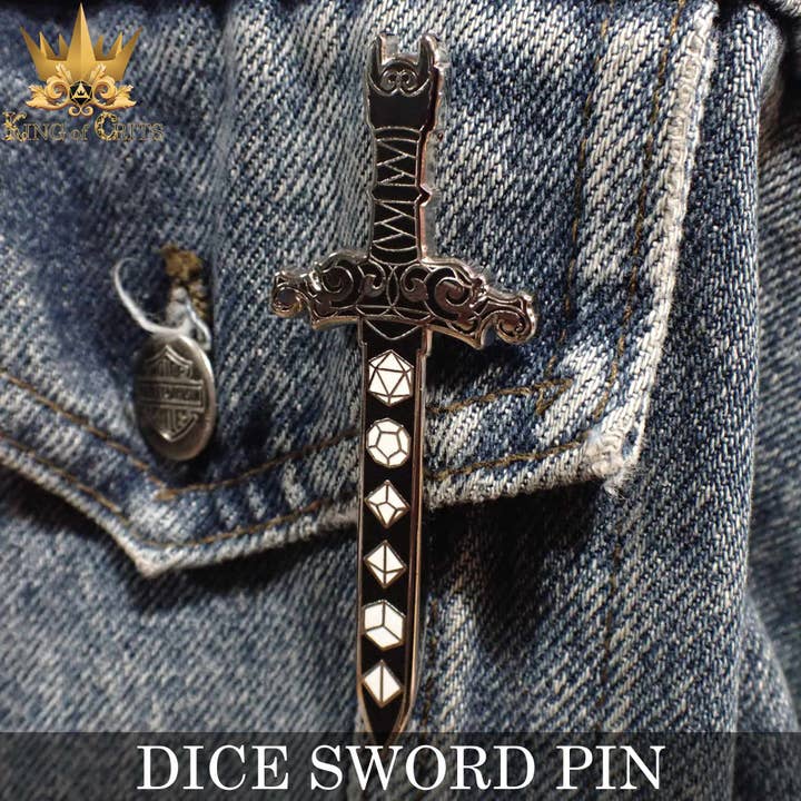 DNDDICE.COM - Wholesale Lapel Pin/Button - Dice Sword (Enamel Pin)3