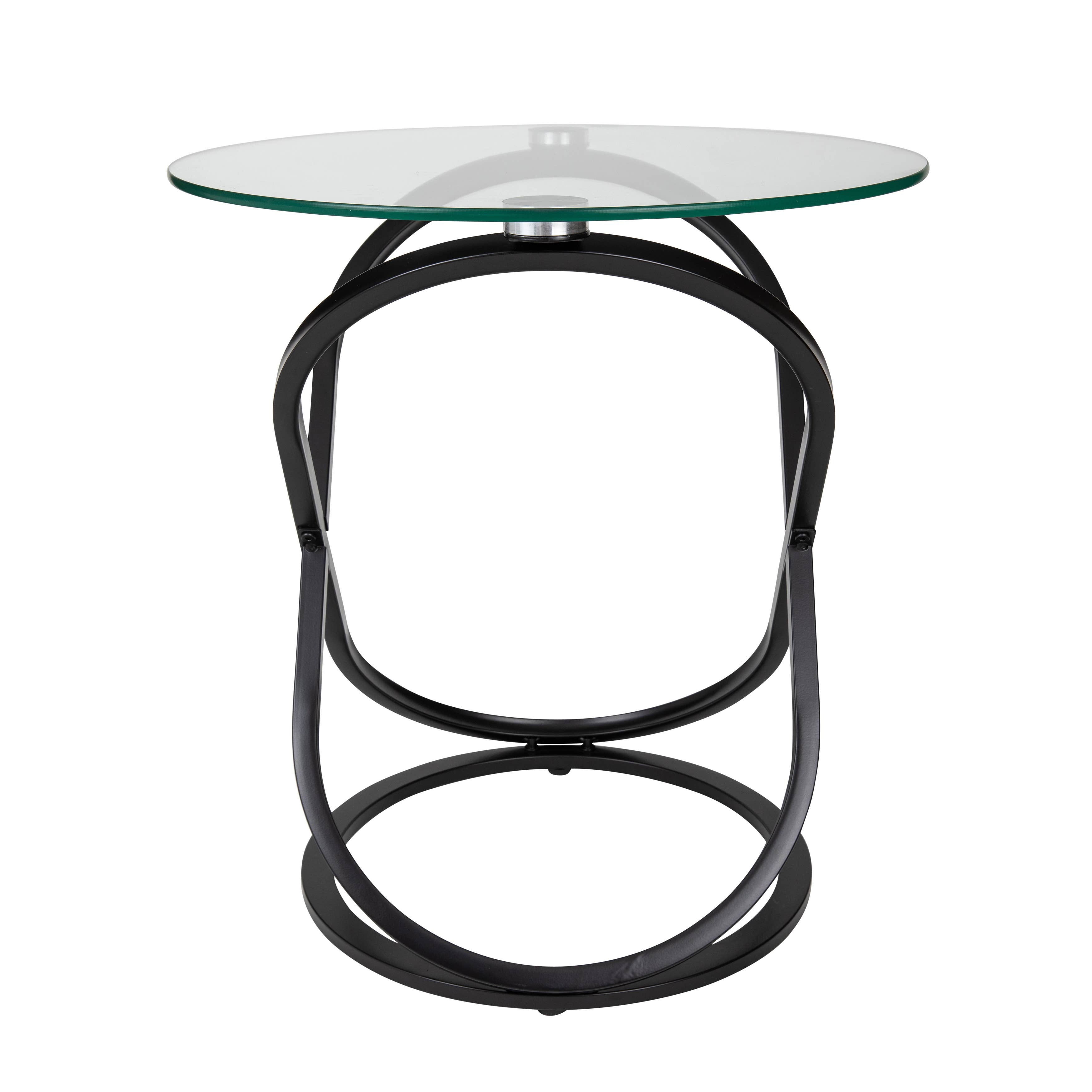 Danya B - Wholesale Side Table - Galaxy Base and Tempered Glass Round End Table2