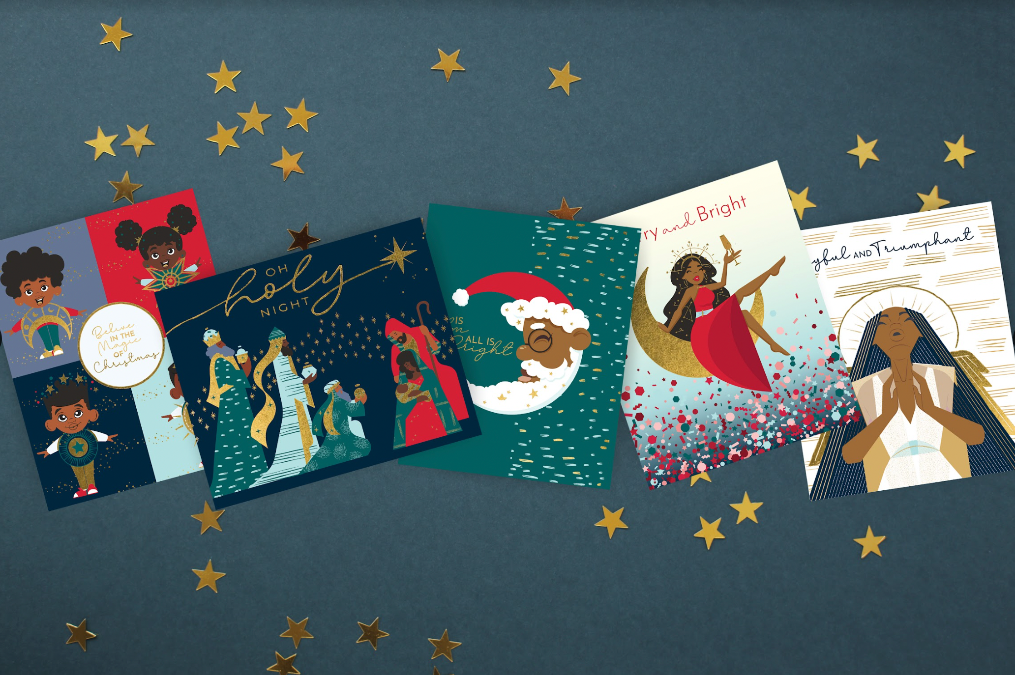 Black Paper Party - Wholesale Christmas Card - Celestial Holiday Cards8