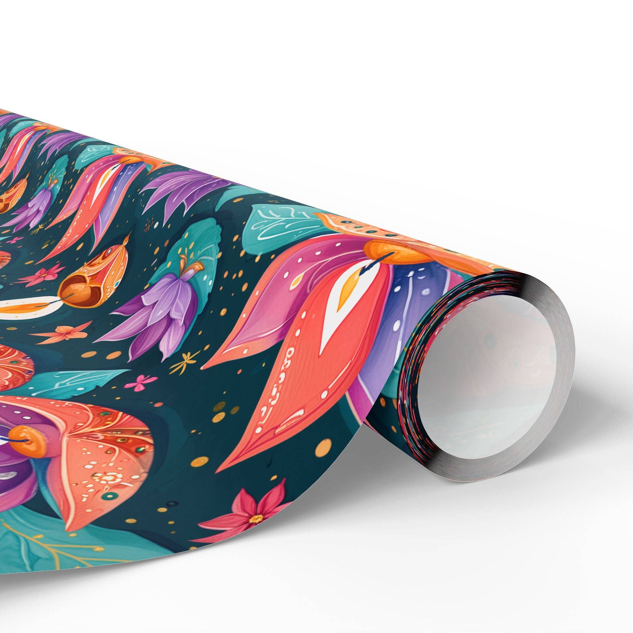 Lokipawz - Wholesale Flat Wrap - Diwali Aqua Festival Wrapping Papers4
