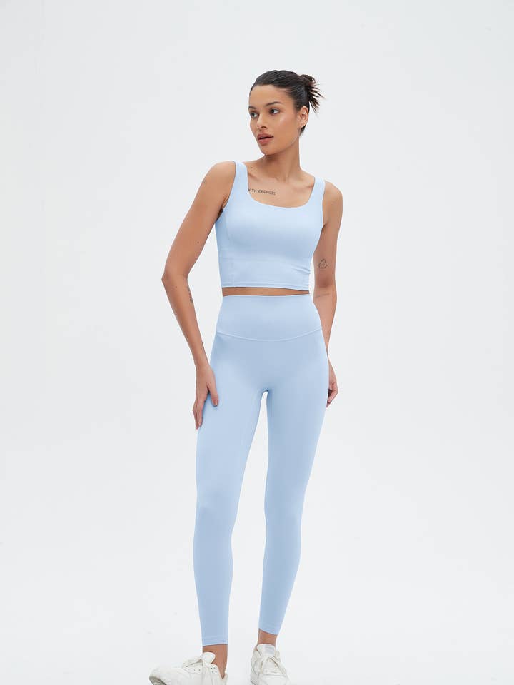 91thelabel - Wholesale Activewear Set - Women's - Grace U-Neck Molded Cup Tank & Leggings Activewear Set0