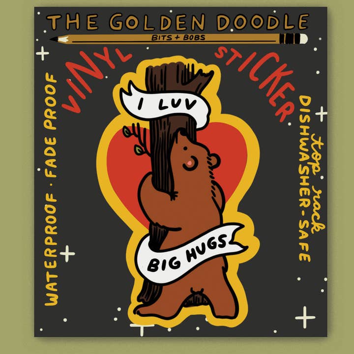 Stay Home Club - Wholesale Sticker - I Luv Big Hugs Sticker | Waterproof Vinyl Sticker0