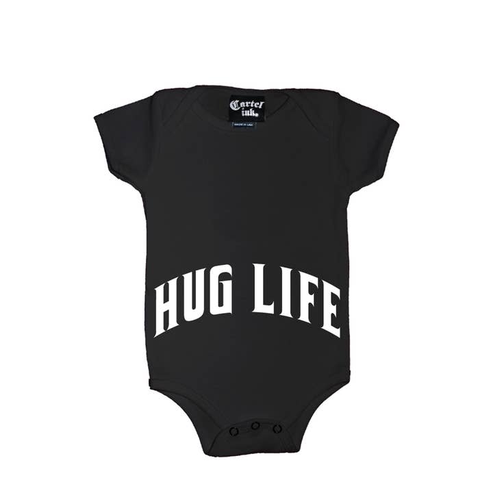 2049 Black White Hug Life Baby Bodysuit for wholesale by Cartel Ink
