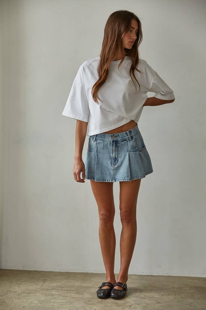 By Together - Wholesale Knit Top - Women's - L8688 | Knit Cotton Crew Neck Drop Shoulder Short Sleeve Top1