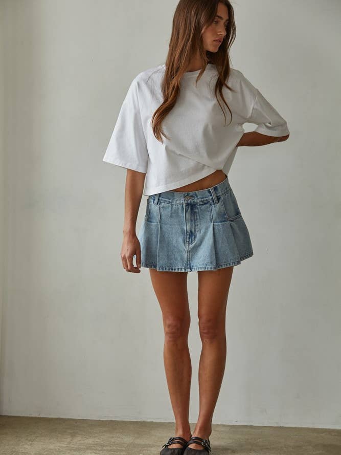 By Together - Wholesale Knit Top - Women's - L8688 | Knit Cotton Crew Neck Drop Shoulder Short Sleeve Top1