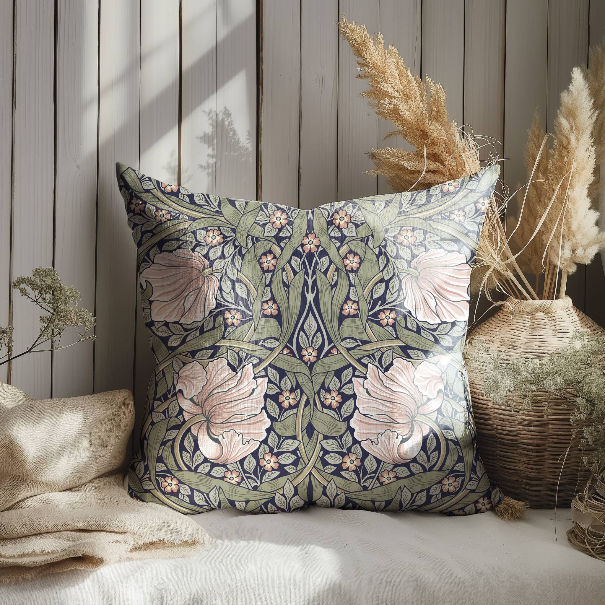 NorraVilla – wholesale Throw pillow cover – William Morris Pimpernel print Linen Pillow / Cushion Cover 0