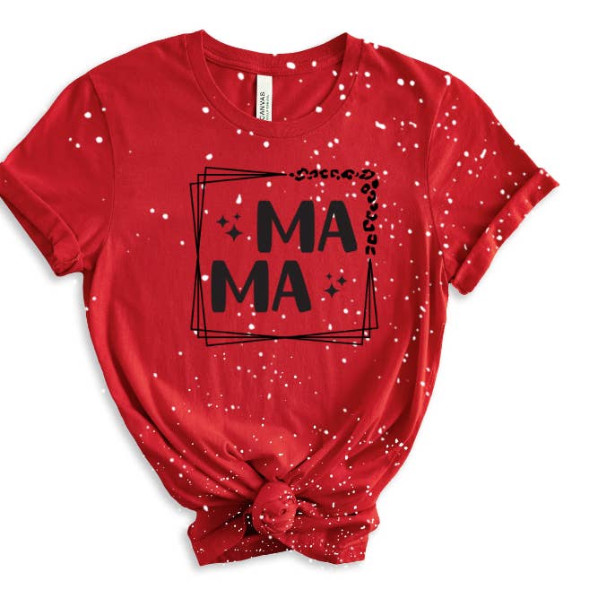 Women's Bleached Graphic Tshirt, Mama, Momlife Tee Vinyl for wholesale by Crafty Mamas Creationz