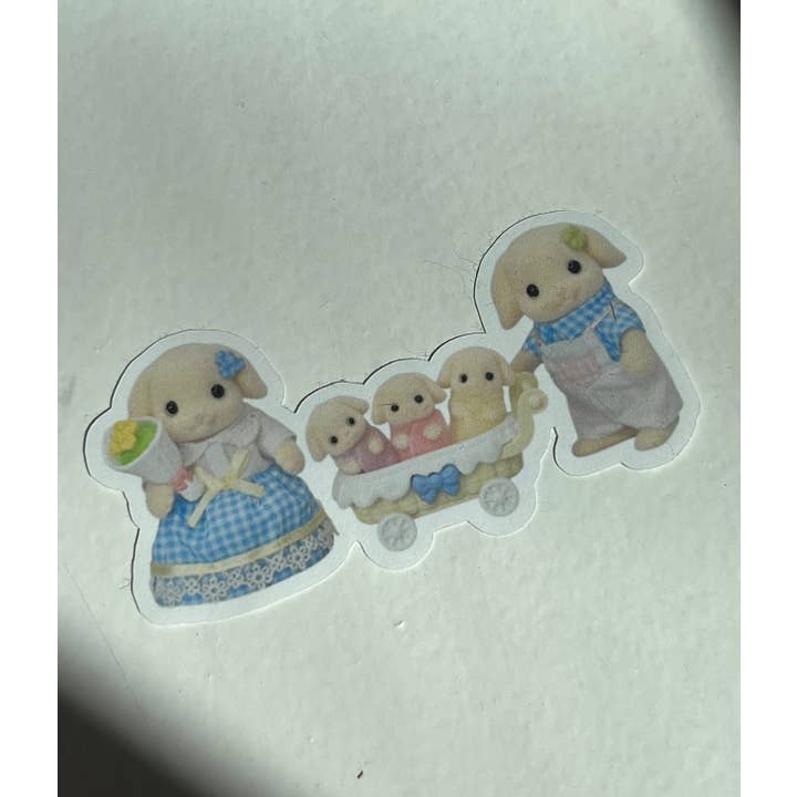 Calico Critters Familie Kiss-Cut Glanz- of Matte Sticker voor wholesale door Literary by Ava