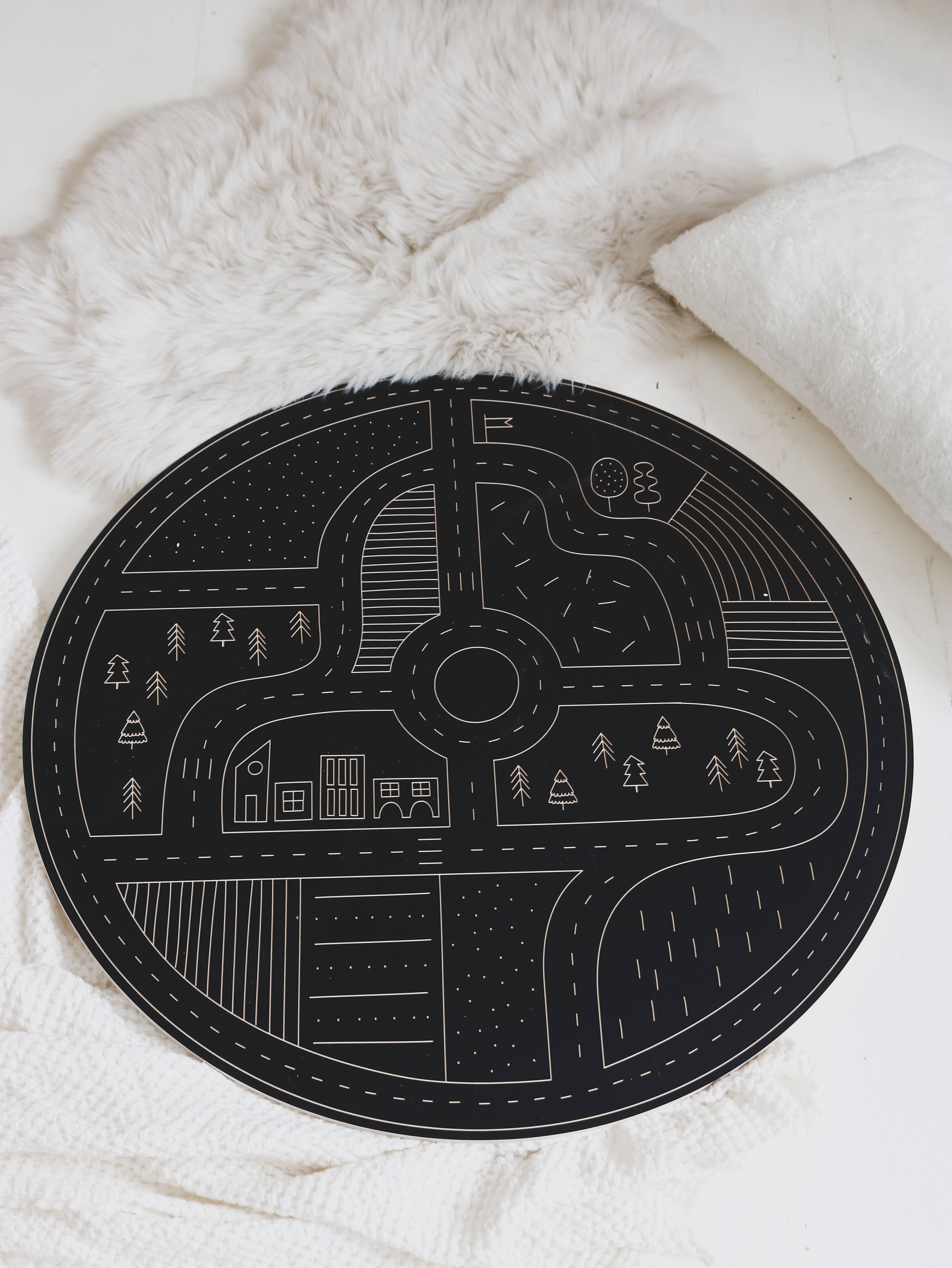 milin - Venta al por mayor Juguete de madera - Niños - Pizarra de carretera, juguete de madera con tiza4