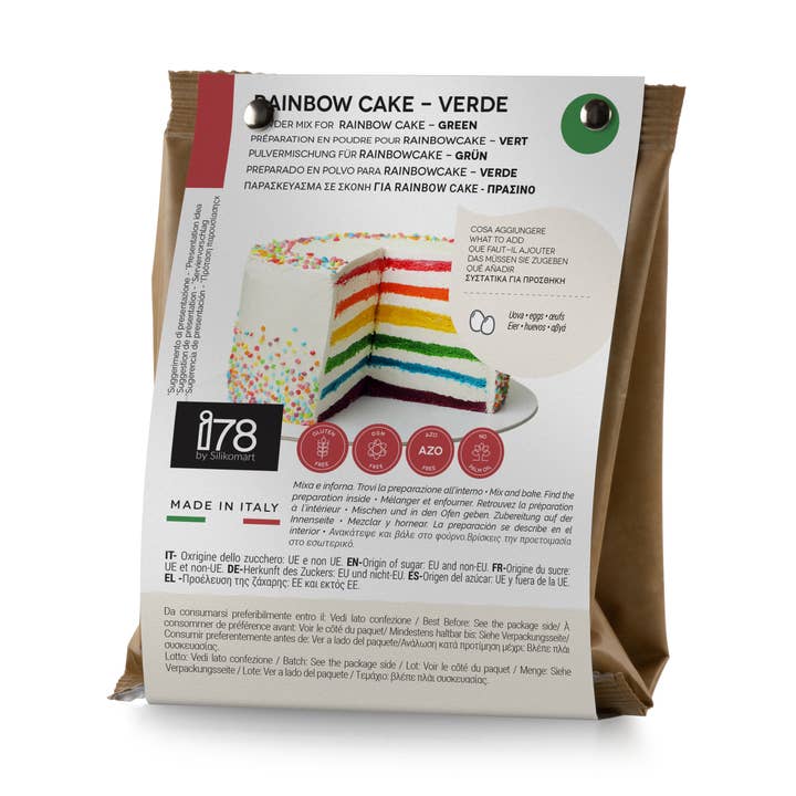 Gluten Free - Rainbow Cake Mix - Green - 100 g for wholesale by Silikomart