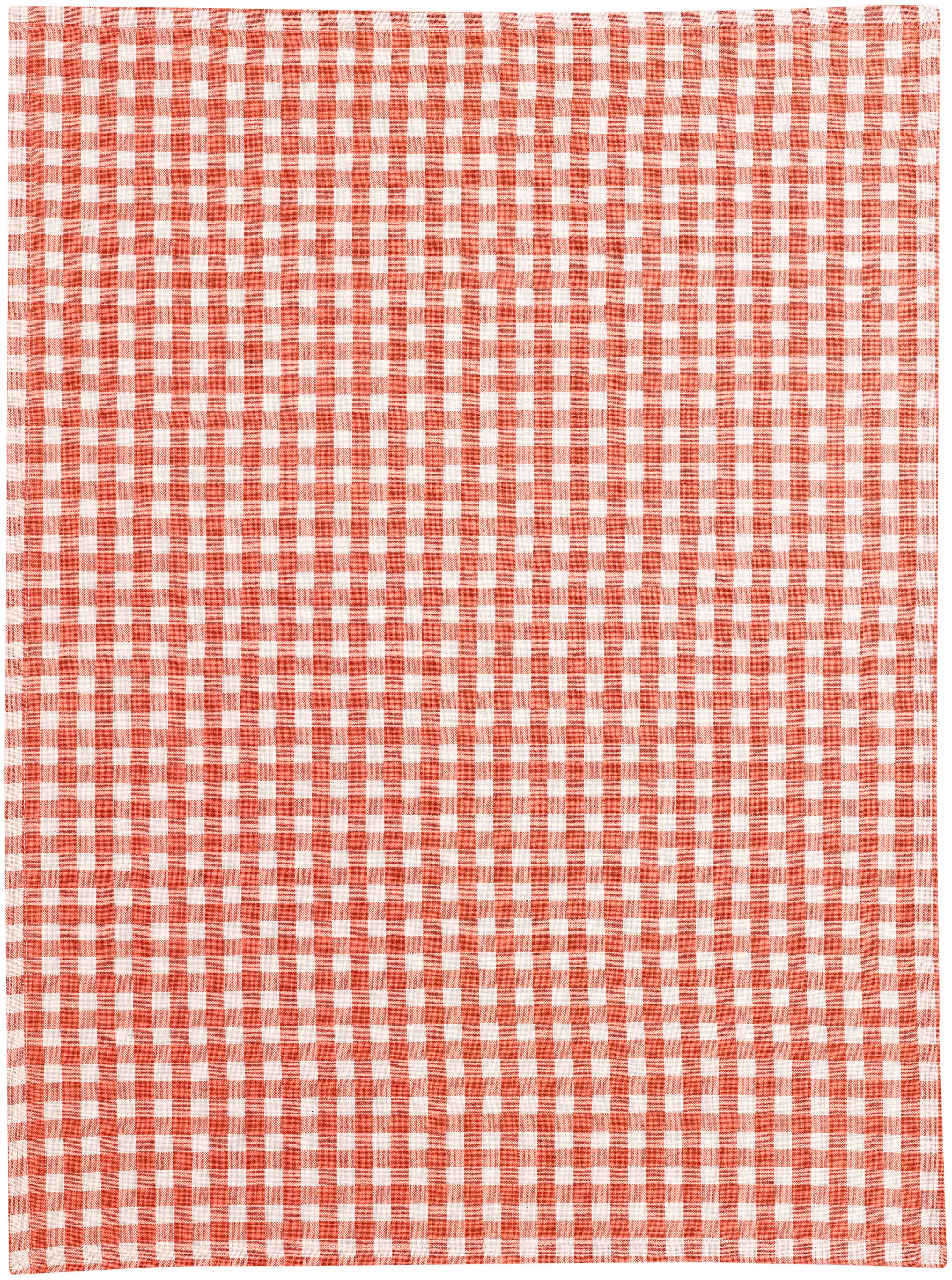 Maison Vivaraise & La Cerise sur le Gâteau - Vendita all'ingrosso Strofinaccio da cucina - Canovaccio riciclato Vichy pesca 50 x 70 cm0