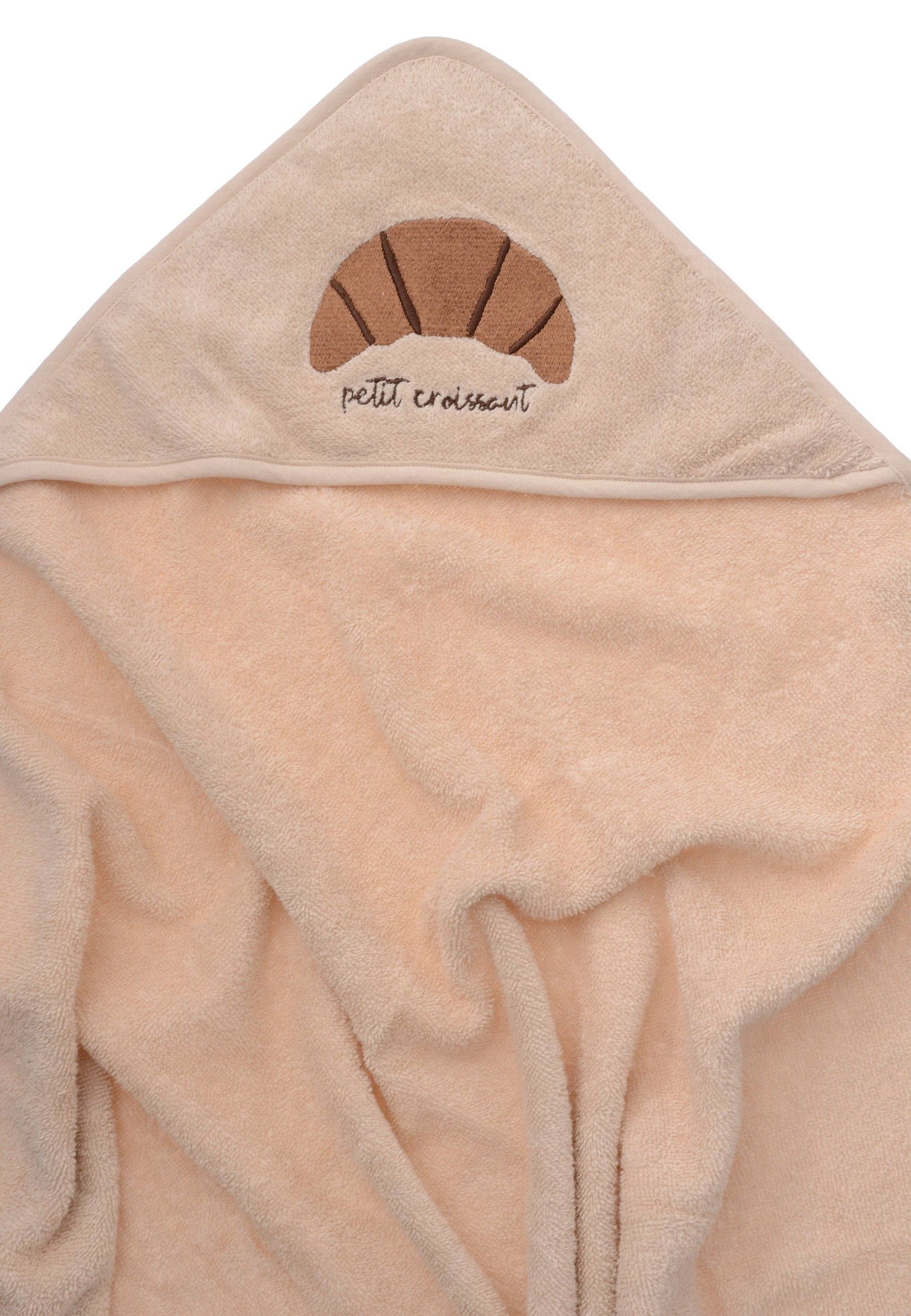 Liliput - Wholesale Hooded Towel - Kids & Baby - Hooded bath towel in beige with croissant embroidery2