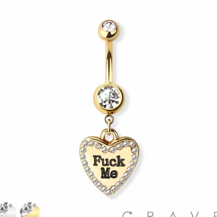 F*** ME DANGLE 316L SURGICAL STEEL NAVEL RING for wholesale by CRAVE