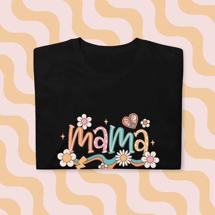 Groovy Flower Power Mama T-Shirt for wholesale by a riley creations
