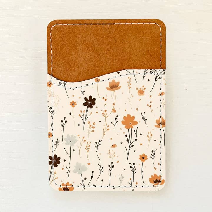Neutral Florals Leather Card Holder (10 Options) for wholesale by Olivia + Rose