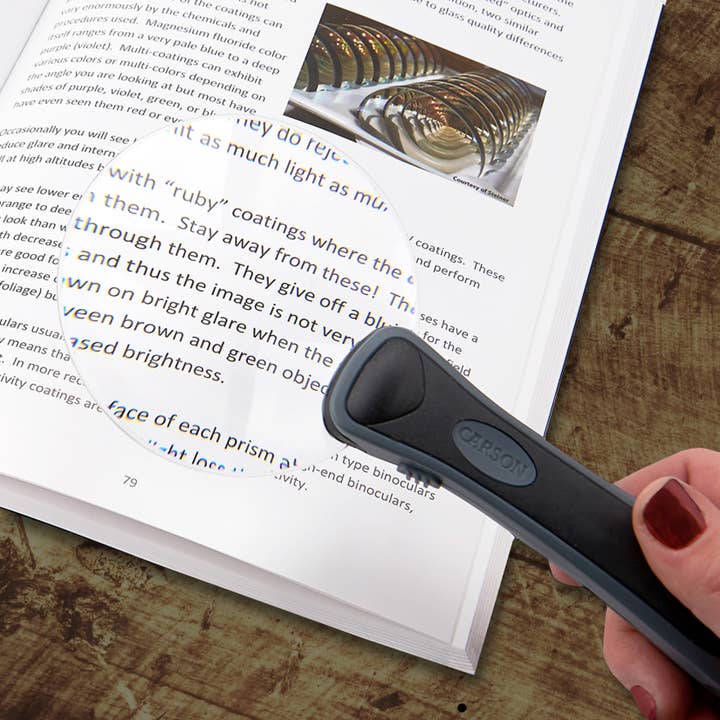 RimFree LED 2x Power Rimless Rund Förstoringsglas med Fodral för wholesale av Carson EU