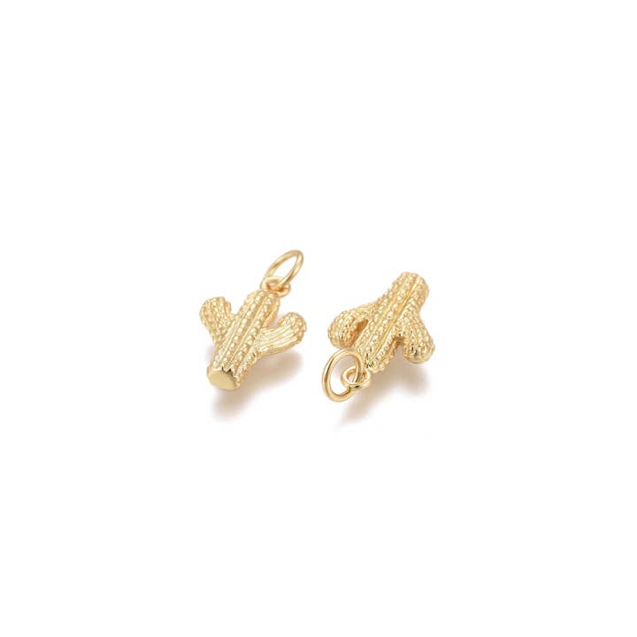 The Charm Bar Company - Wholesale Individual Charm/Pendant - Gold Cactus Cutie Charm