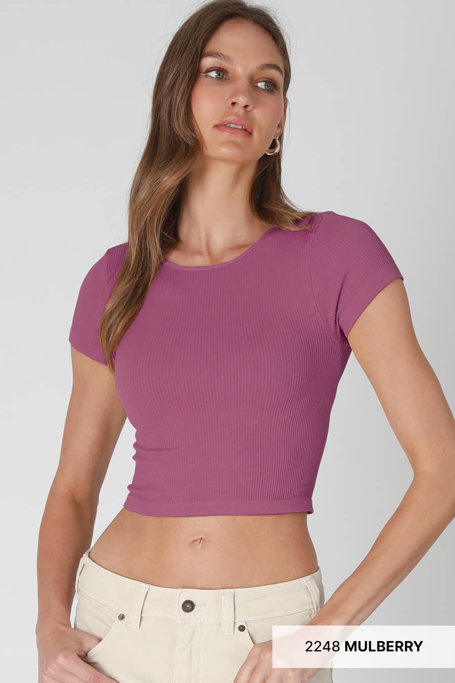 NIKIBIKI - Wholesale Knit Top - Women's - NS8232- Ribbed Baby Tee8