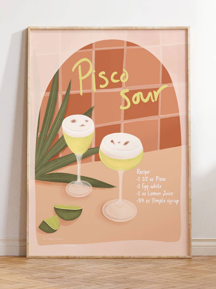 Pisco Sour Art Print for wholesale by Illustrations Its Funny Howww Inc