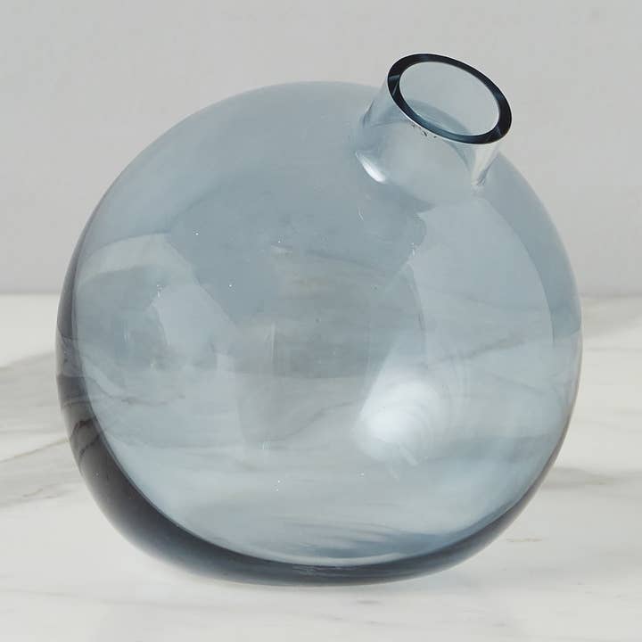Glass Sphere Bud Vase, Denim Blue for wholesale by etúHOME