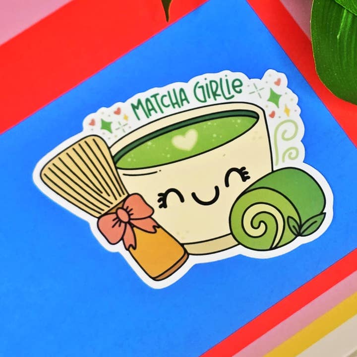 Kawaii Matcha Girlie Vinyl Sticker For Journals & Laptops for wholesale by Cuddle & Doodle