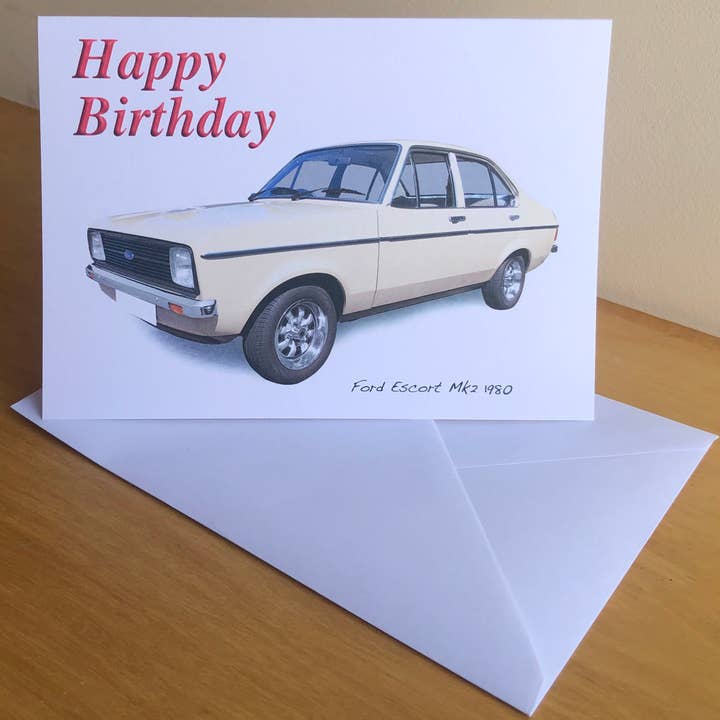 Ford Escort MK2 1980 - 5x7" Blank Card with Envelope for wholesale by Witherden's Workshop