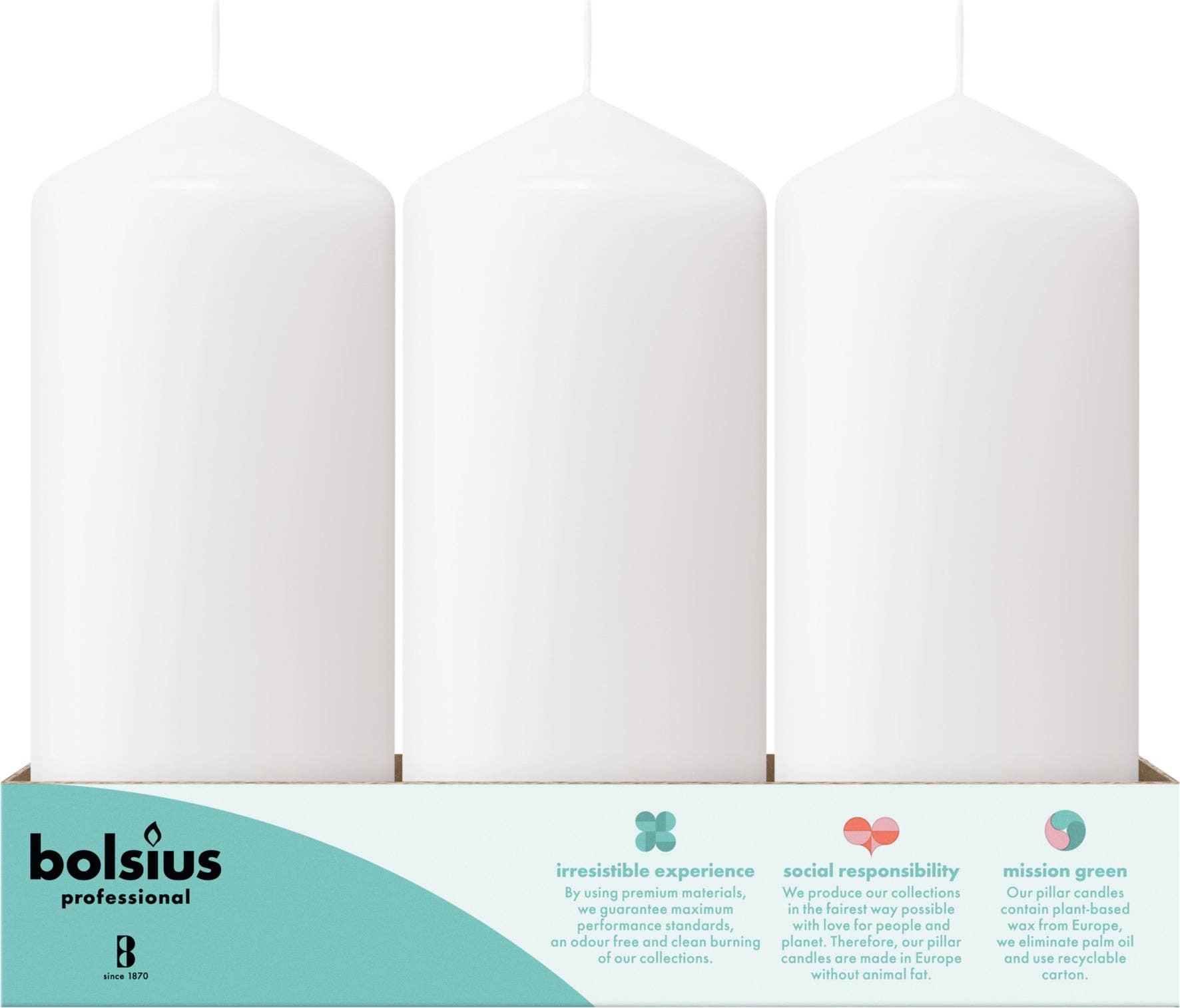 BOLSIUS - Wholesale Pillar Candle - 2.75 X6.6" Unscented Bulk Pillar Candles Long Clean- White7