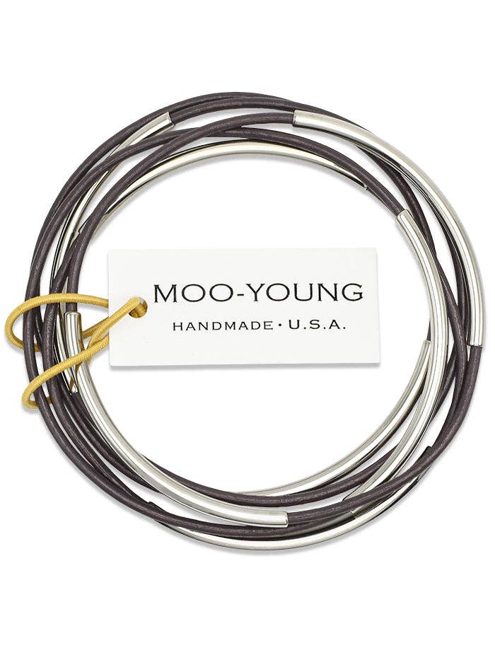 Stackable Leather Skinny Bangles<br>Putty for wholesale by MOO-YOUNG