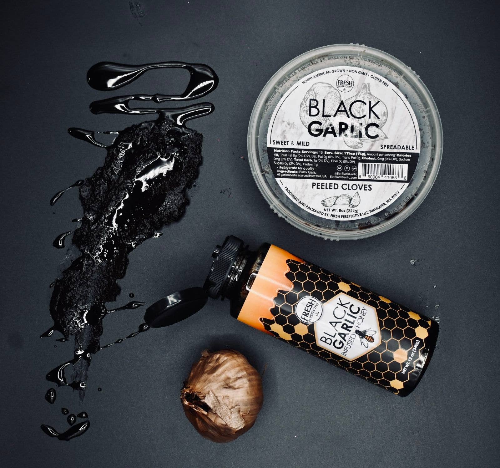 Fresh Perspective - Wholesale Honey - Black Garlic Infused Honey (12oz)1