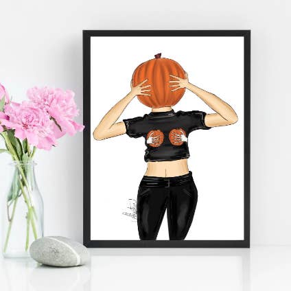 Pumpa huvud, Hösten Illustration, Höstkonst, Hösten för wholesale av PLTStudio