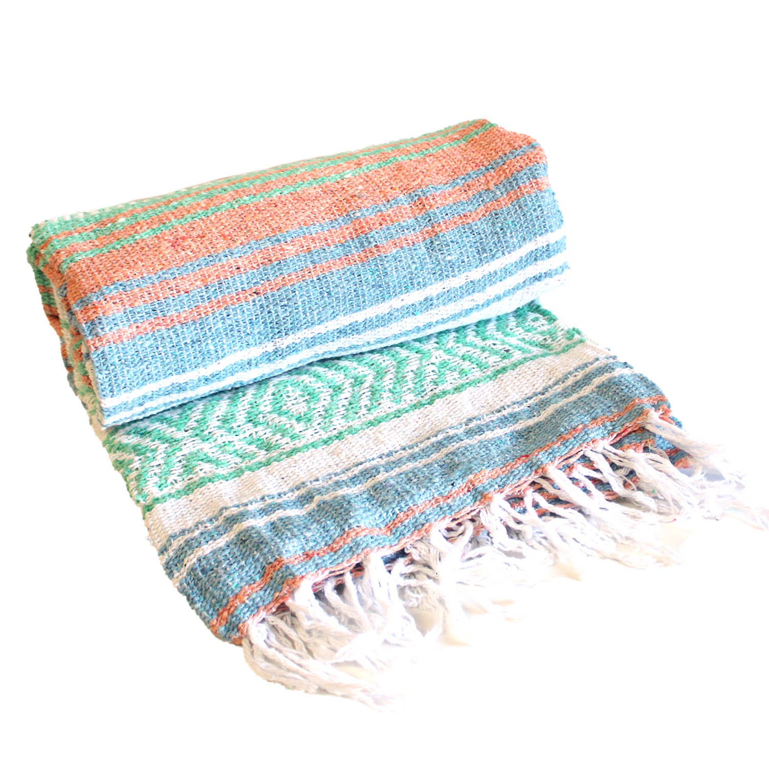 California Seashell Company - Wholesale Throw Blanket - Sorbet Mexican Throw Blanket | Coral, Aqua & Blue Baja Beach6