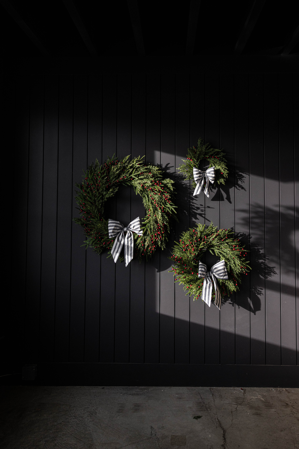 Luxe B Co - Wholesale Wreath - Red Plum Berry Norfolk Cypress Real Touch Wreath - 14"3