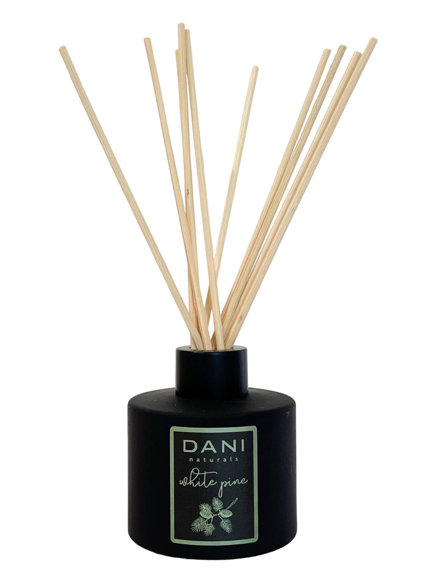 DANI Naturals - Wholesale Reed Diffuser - Holiday - 4oz Matte Black Reed Diffuser - White Pine