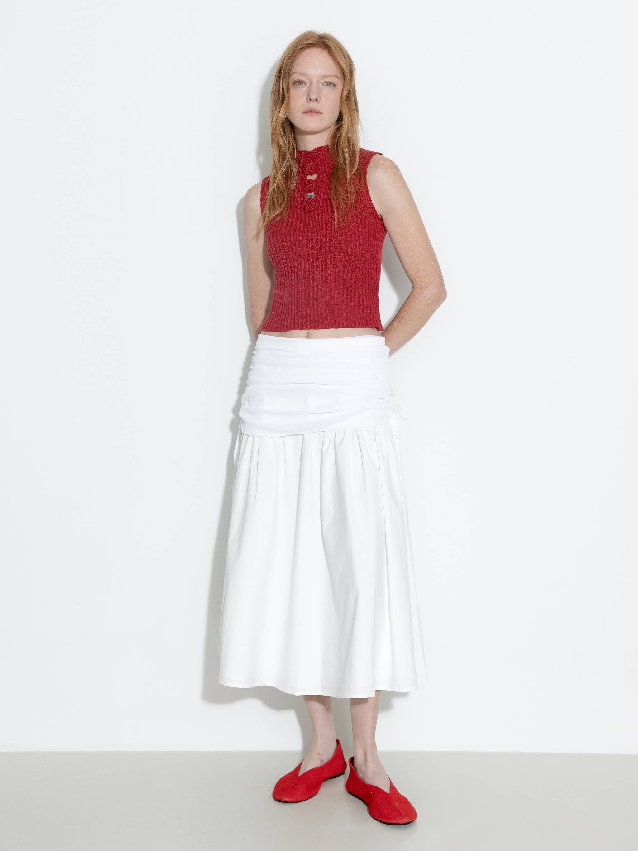 CUBIC - Venta al por mayor Camiseta sin mangas - Mujer - Top de punto sin mangas Flower 3D17