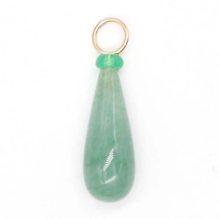 Green Aventurine and Opal Gemstone Charm for wholesale by The Necklace Studio