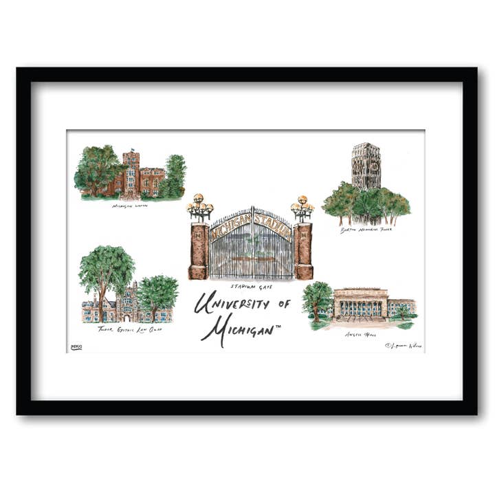 Michigan Collage, Framed Wall Art 16" x 20" for wholesale by Indigo Falls