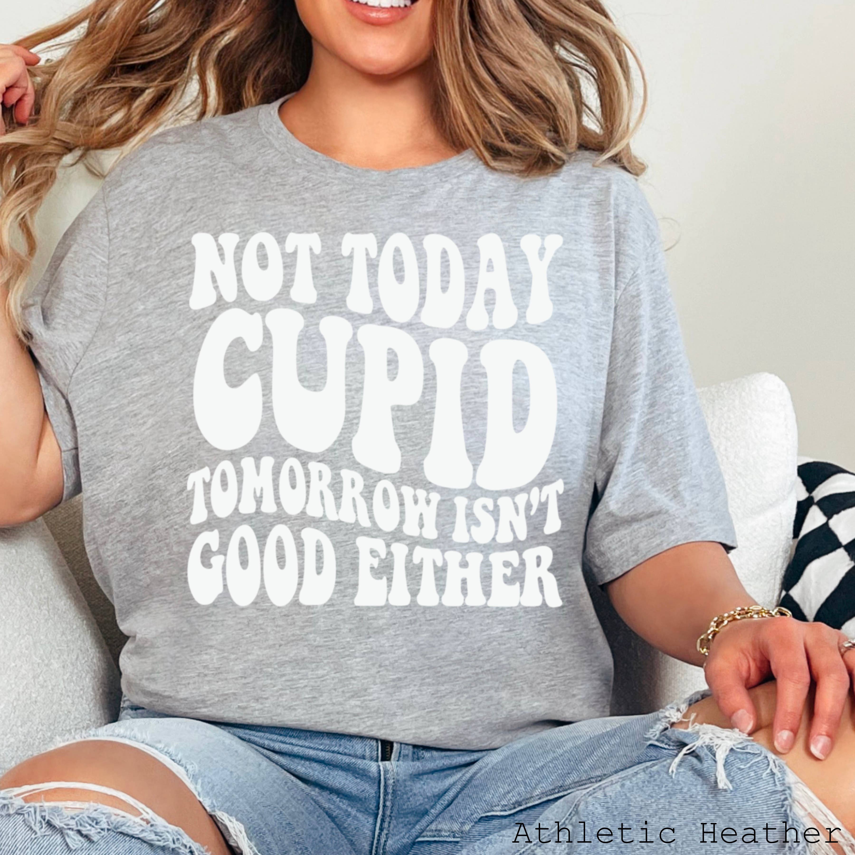 Shoppe SHC - Wholesale Screen Printed T-Shirt - Women's - Not Today Cupid Valentine's Day Graphic Tee | Bella Canvas 2